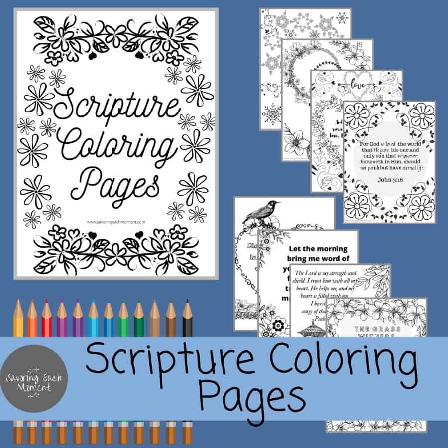 Printable Scripture Coloring Pages - Florals