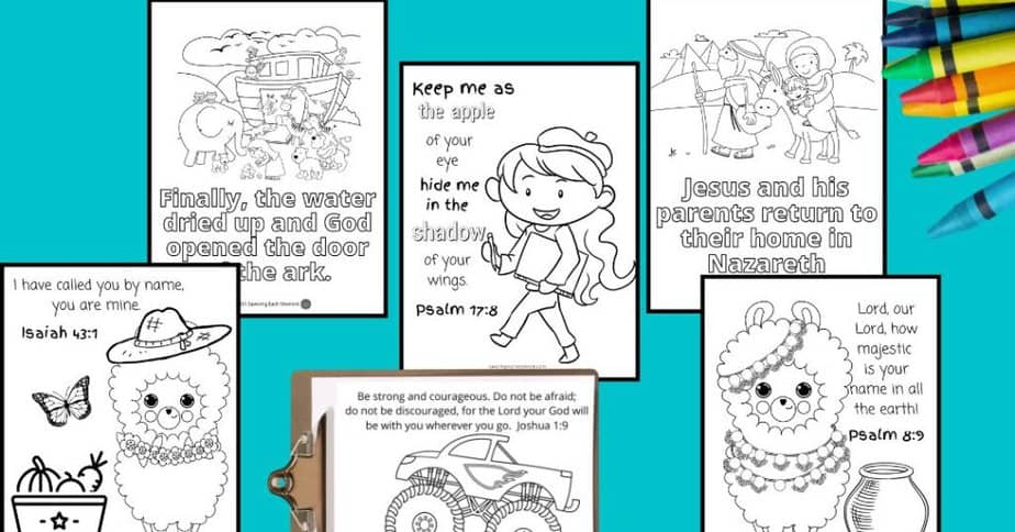 bible coloring pages for kids spread out