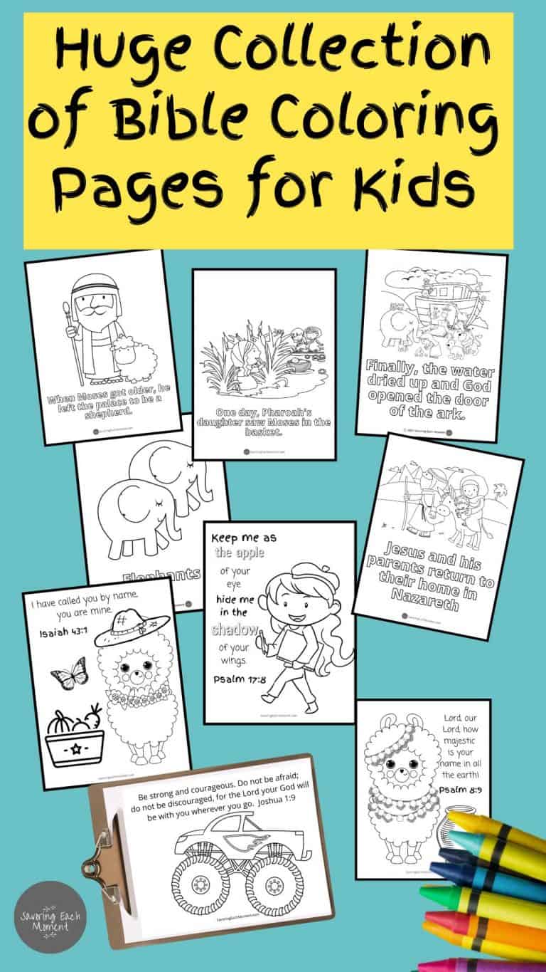 Printable Christian Bible Coloring Pages for Kids - Savoring Each Moment