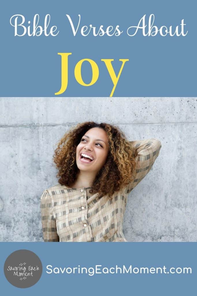 Happy woman after reading Bible verses about joy