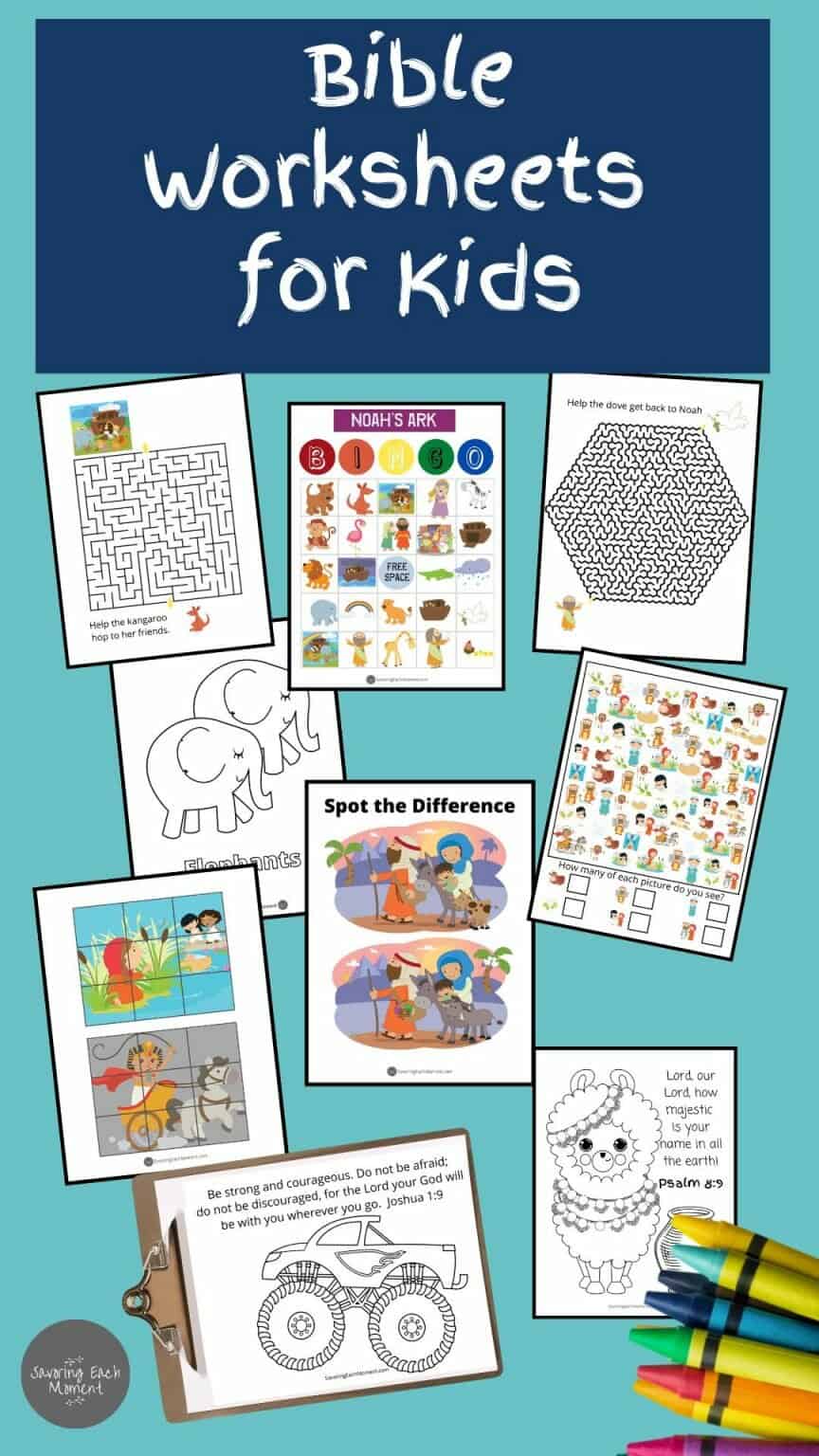 Huge Collection of Printable Bible Worksheets for Kids - Savoring Each ...