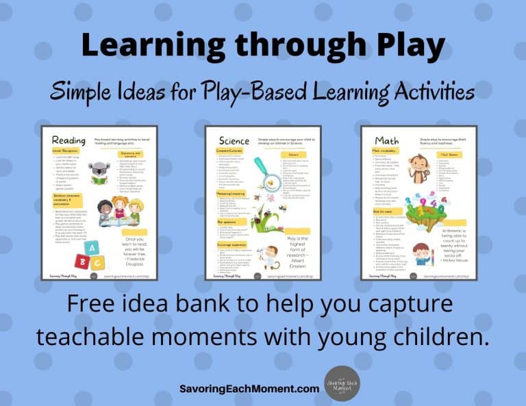 Learning Through Play - Play-Based Learning FREE Idea List - Savoring ...