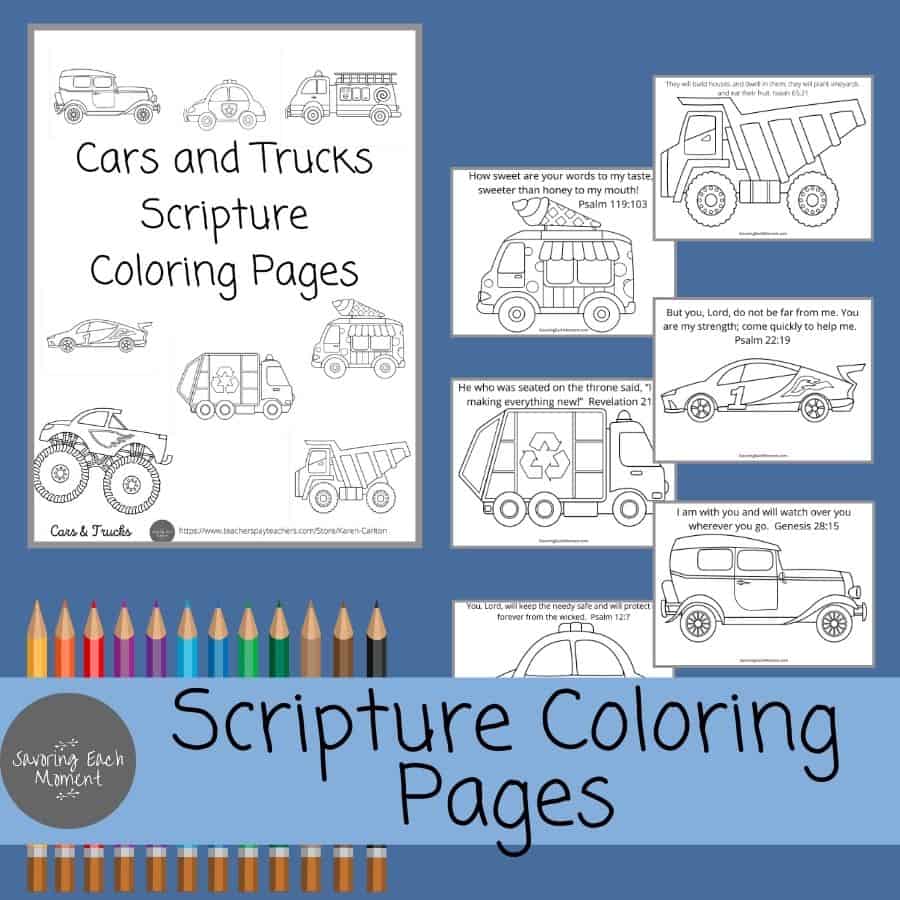 Scripture Coloring Pages cars & trucks